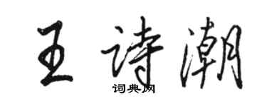 駱恆光王詩潮行書個性簽名怎么寫