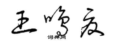 曾慶福王鳴夏草書個性簽名怎么寫