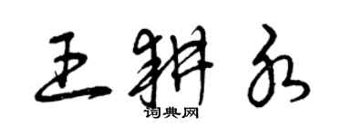 曾慶福王耕水草書個性簽名怎么寫