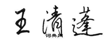 駱恆光王清蓬行書個性簽名怎么寫