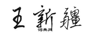 駱恆光王新疆行書個性簽名怎么寫