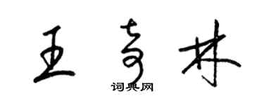 梁錦英王奇林草書個性簽名怎么寫