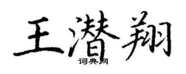 丁謙王潛翔楷書個性簽名怎么寫