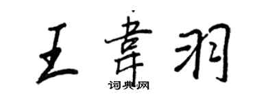 王正良王韋羽行書個性簽名怎么寫