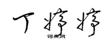 梁錦英丁婷婷草書個性簽名怎么寫