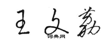 駱恆光王文荔草書個性簽名怎么寫