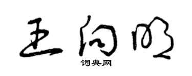 曾慶福王向明草書個性簽名怎么寫