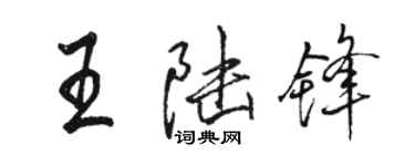 駱恆光王陸鋒行書個性簽名怎么寫