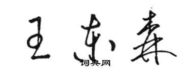 駱恆光王東森草書個性簽名怎么寫