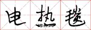 段相林電熱毯行書怎么寫