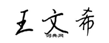 王正良王文希行書個性簽名怎么寫