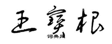 曾慶福王寶根草書個性簽名怎么寫