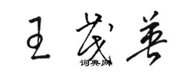 駱恆光王茂英草書個性簽名怎么寫