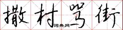 錢沛雲撒村罵街行書怎么寫