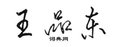 駱恆光王品東行書個性簽名怎么寫