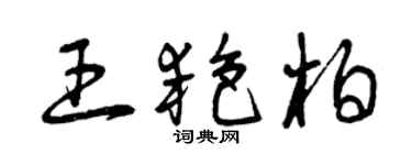 曾慶福王艷柏草書個性簽名怎么寫