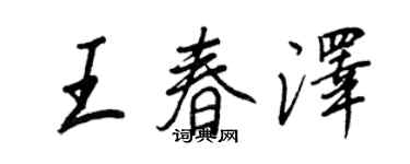 王正良王春澤行書個性簽名怎么寫