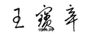 駱恆光王寶辛草書個性簽名怎么寫