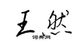 王正良王然行書個性簽名怎么寫