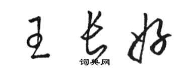 駱恆光王長好草書個性簽名怎么寫