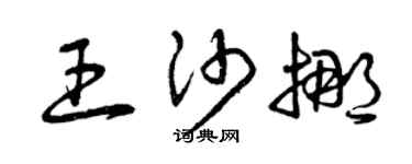 曾慶福王沙挪草書個性簽名怎么寫