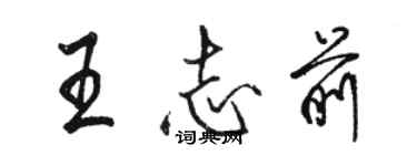 駱恆光王志前行書個性簽名怎么寫