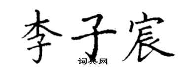 丁謙李子宸楷書個性簽名怎么寫