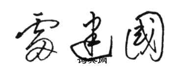 駱恆光雷建國草書個性簽名怎么寫