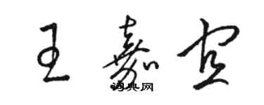 駱恆光王嘉宜草書個性簽名怎么寫