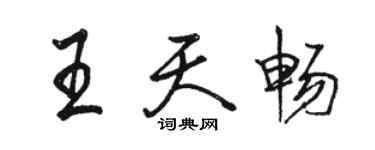 駱恆光王天暢行書個性簽名怎么寫