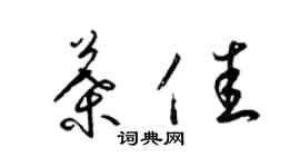 梁錦英葉佳草書個性簽名怎么寫