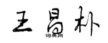 曾慶福王昌朴行書個性簽名怎么寫