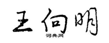 曾慶福王向明行書個性簽名怎么寫