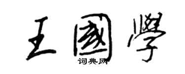 王正良王國學行書個性簽名怎么寫
