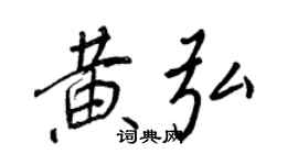 王正良黃弘行書個性簽名怎么寫