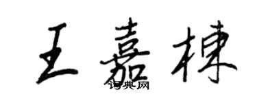 王正良王嘉棟行書個性簽名怎么寫