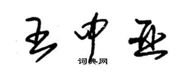 朱錫榮王中亞草書個性簽名怎么寫