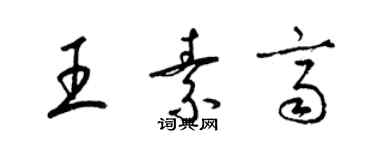 梁錦英王素齊草書個性簽名怎么寫