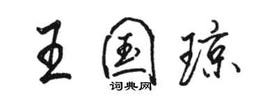 駱恆光王國瓊行書個性簽名怎么寫