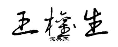曾慶福王權生草書個性簽名怎么寫