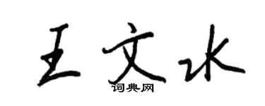 王正良王文水行書個性簽名怎么寫