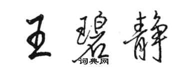 駱恆光王碧靜行書個性簽名怎么寫