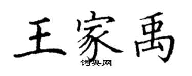 丁謙王家禹楷書個性簽名怎么寫