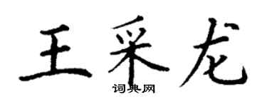 丁謙王采龍楷書個性簽名怎么寫