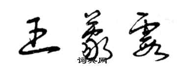 曾慶福王蒙霞草書個性簽名怎么寫