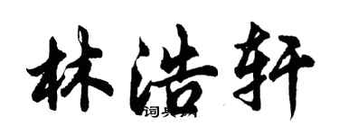 胡問遂林浩軒行書個性簽名怎么寫