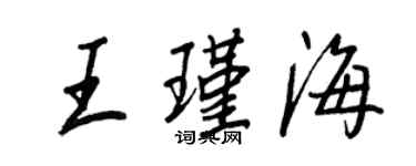 王正良王瑾海行書個性簽名怎么寫