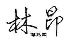 駱恆光林昂行書個性簽名怎么寫