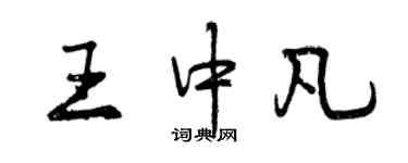 曾慶福王中凡行書個性簽名怎么寫