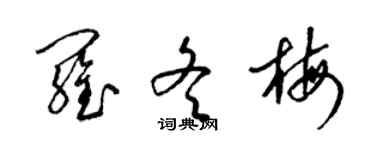 梁錦英羅冬梅草書個性簽名怎么寫